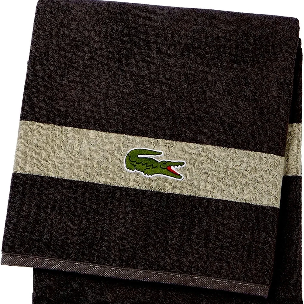 Lacoste Bath Towels 30x 52 inch 100% Cotton Black
